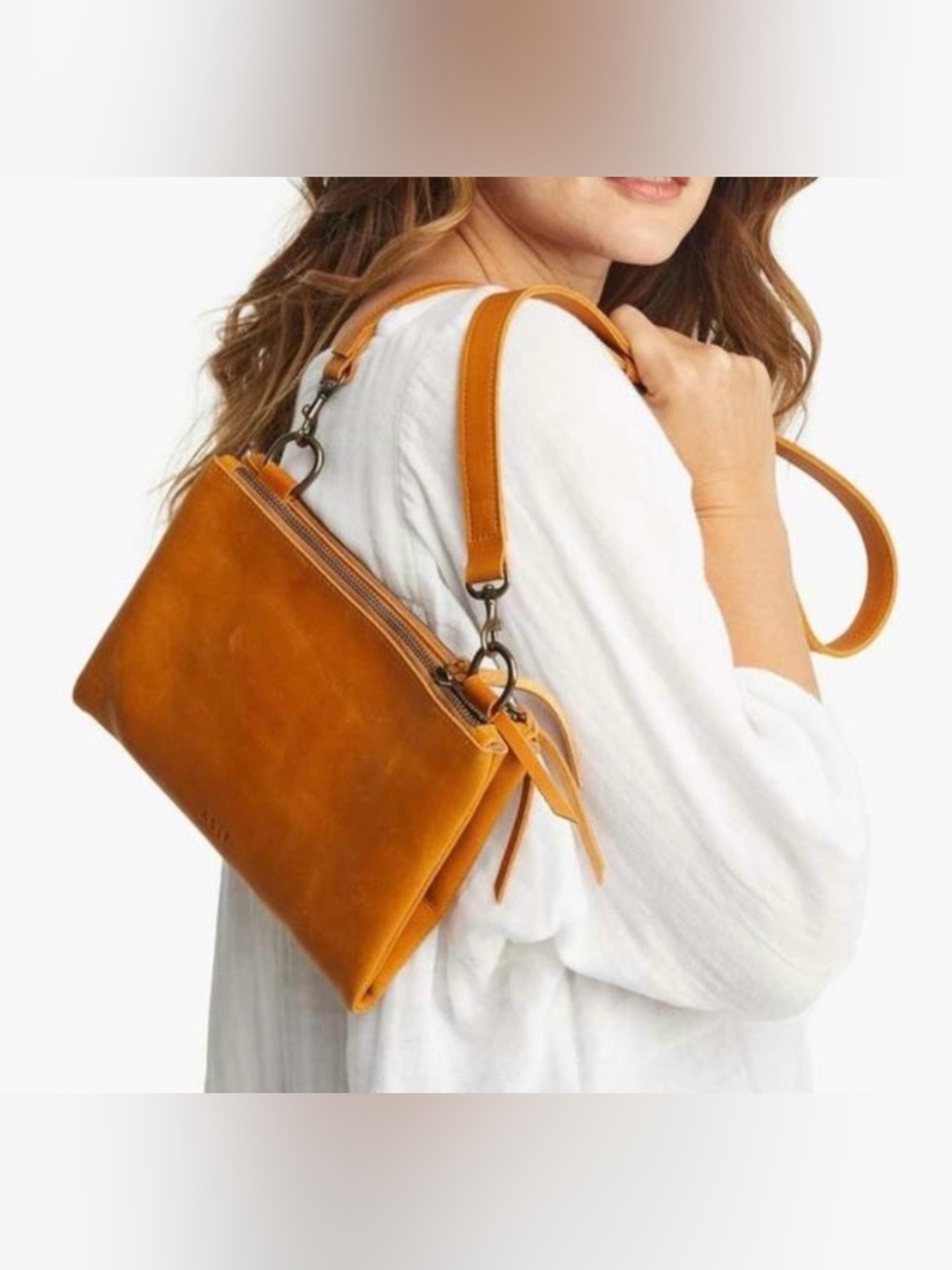 Able Leather Crossbody Bag in Warm Tan